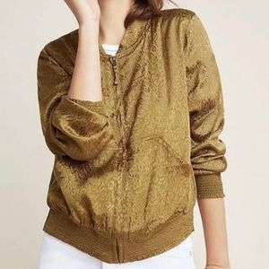 Anthropologie Olive Green Bomber Jacket